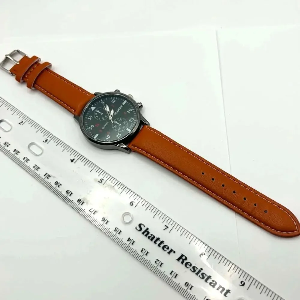 Silver & Brown Migeer Men's Watch